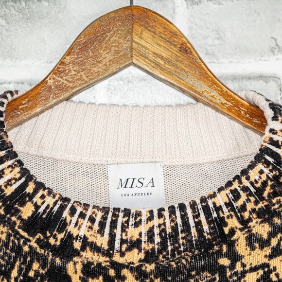 MISA Los Angeles Snake Print Crew Neck Pullover Sweater fits Large - Picture 3 of 7